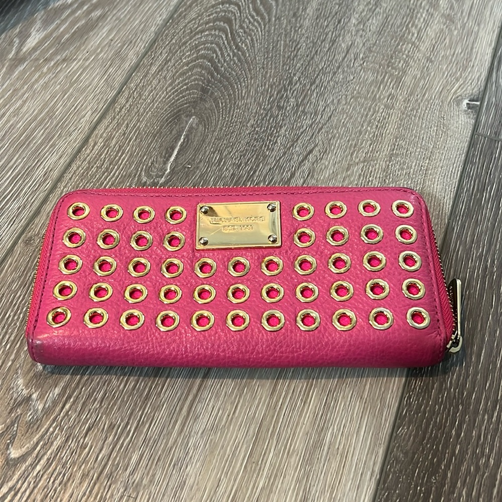 Michael Kors pink and gold wallet